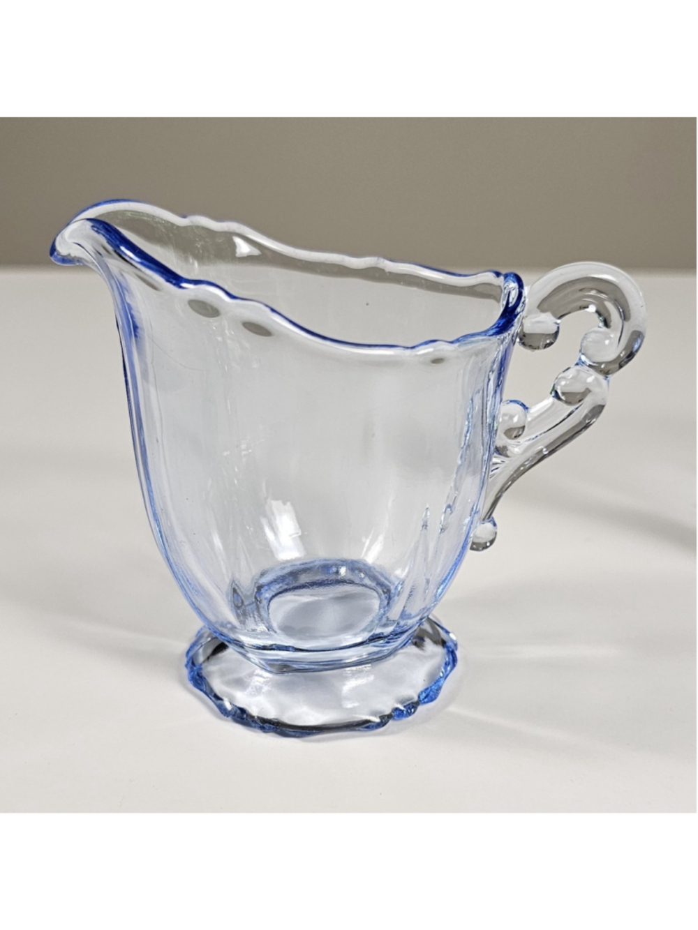 Vintage Blue Depression Glass Set Fostoria Fairfax Plate Cambridge Creamer Sugar - Picture 9 of 16